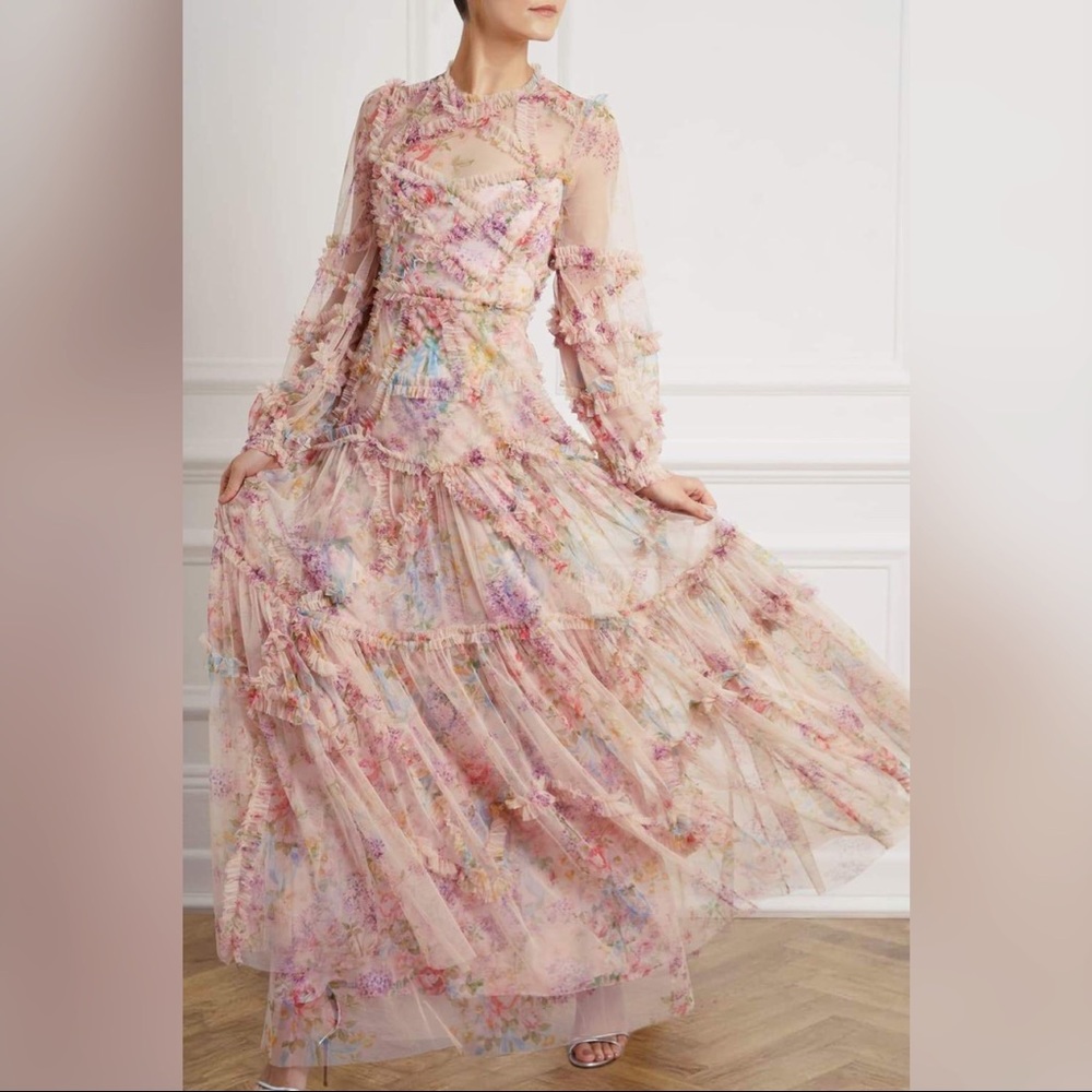 Needle and Thread gown, Size US 8 (fits like a US 6), color light pink